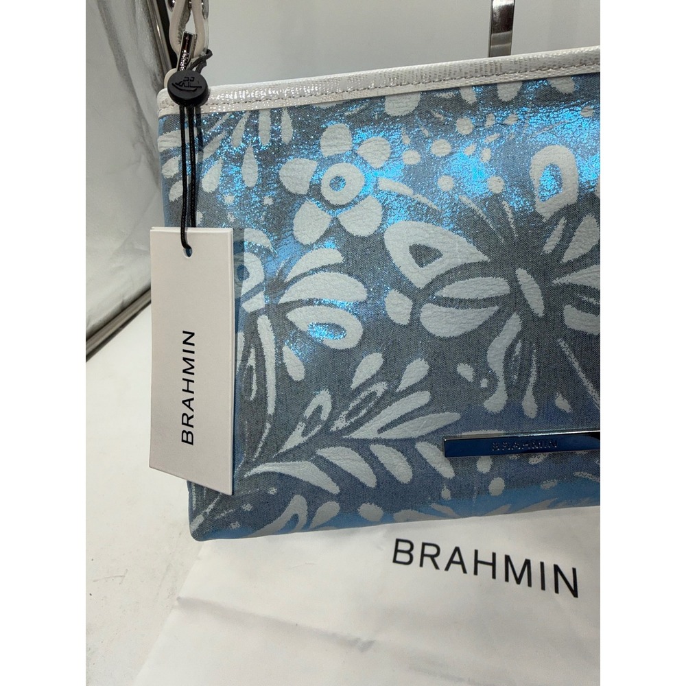 Brahmin Lorelei Bellbottom Blue Lucent Leather Shoulder Bag S10 2413 01333 - Picture 9 of 16